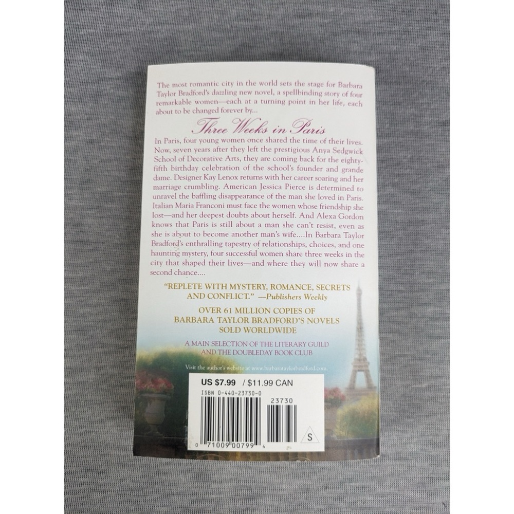 Barbara Taylor Bradford: Three Weeks in Paris (Paperback) - Picture 3 of 5